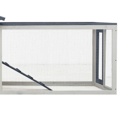 Conejera Madera Maciza Pino Y Abeto Gris 310x70x87 Cm_5