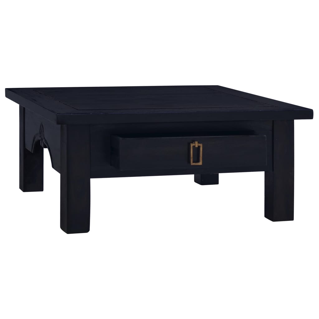 Mesa De Centro Madera Maciza Caoba Café Negro Claro 68x68x30 Cm_1