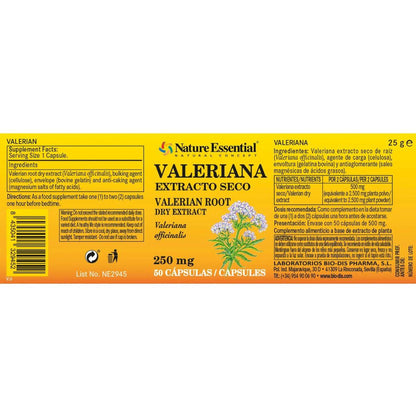 Valeriana 250 mg em extrato seco 50 Cápsulas
