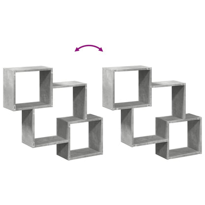 Armario De Pared Madera De Ingeniería Gris Hormigón 78x18x71 Cm / Vetonek_4