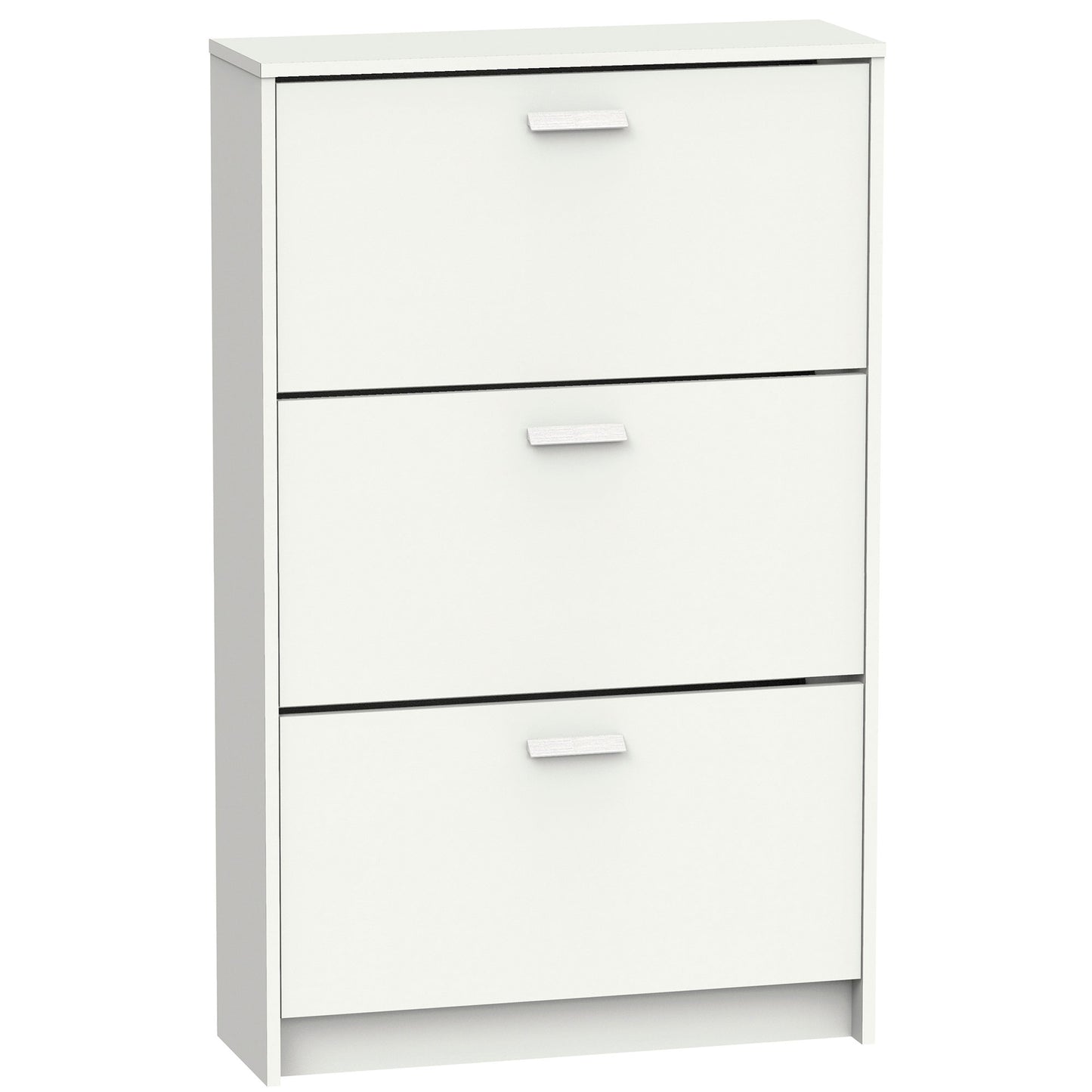 Zapatero Entrada Recibidor, Mueble Auxiliar Estrecho Zapatos, 3 Puertas, Madera 119,5x74x25 Cm, Briebe, Nova, Blanco_2