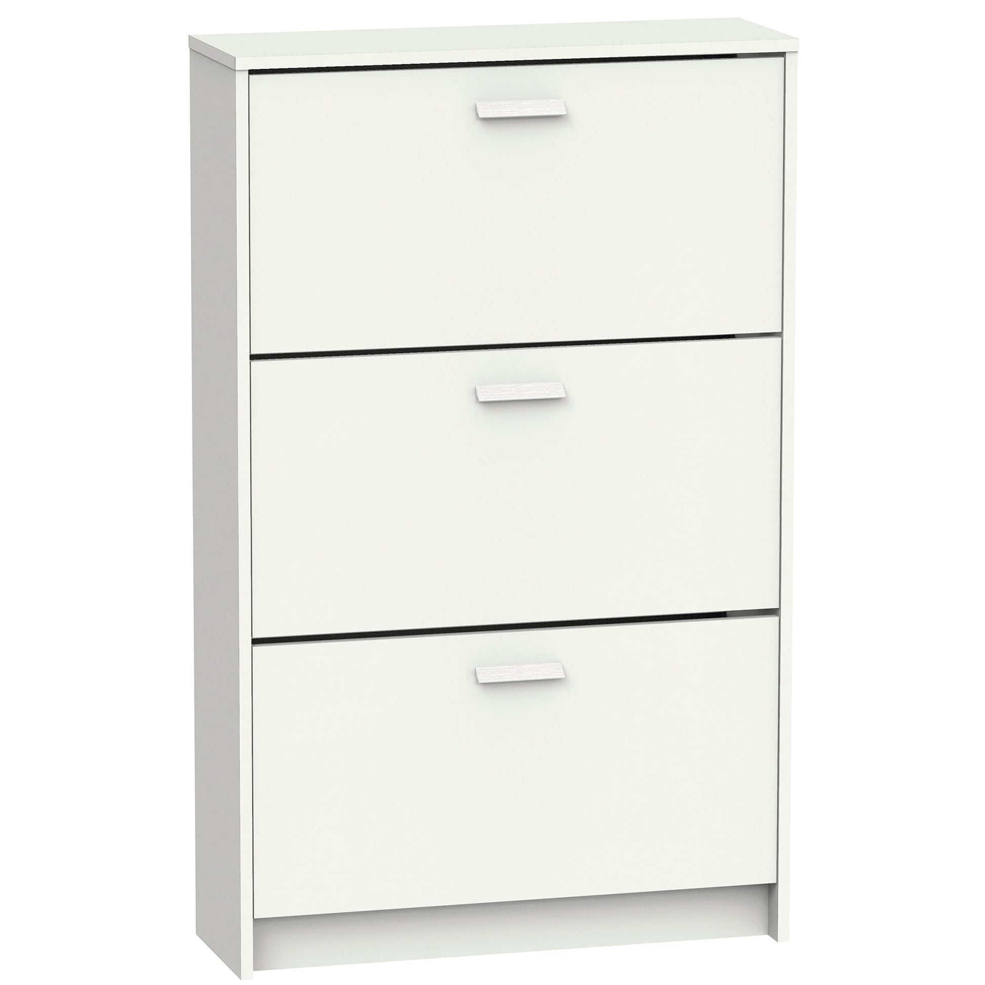 Zapatero Entrada Recibidor, Mueble Auxiliar Estrecho Zapatos, 3 Puertas, Madera 119,5x74x25 Cm, Briebe, Nova, Blanco_2
