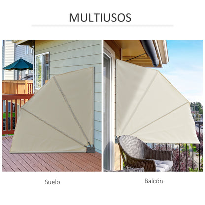 Outsunny Toldo Lateral Plegable De Balcón En Forma De Abanico Aluminio 120x120_5