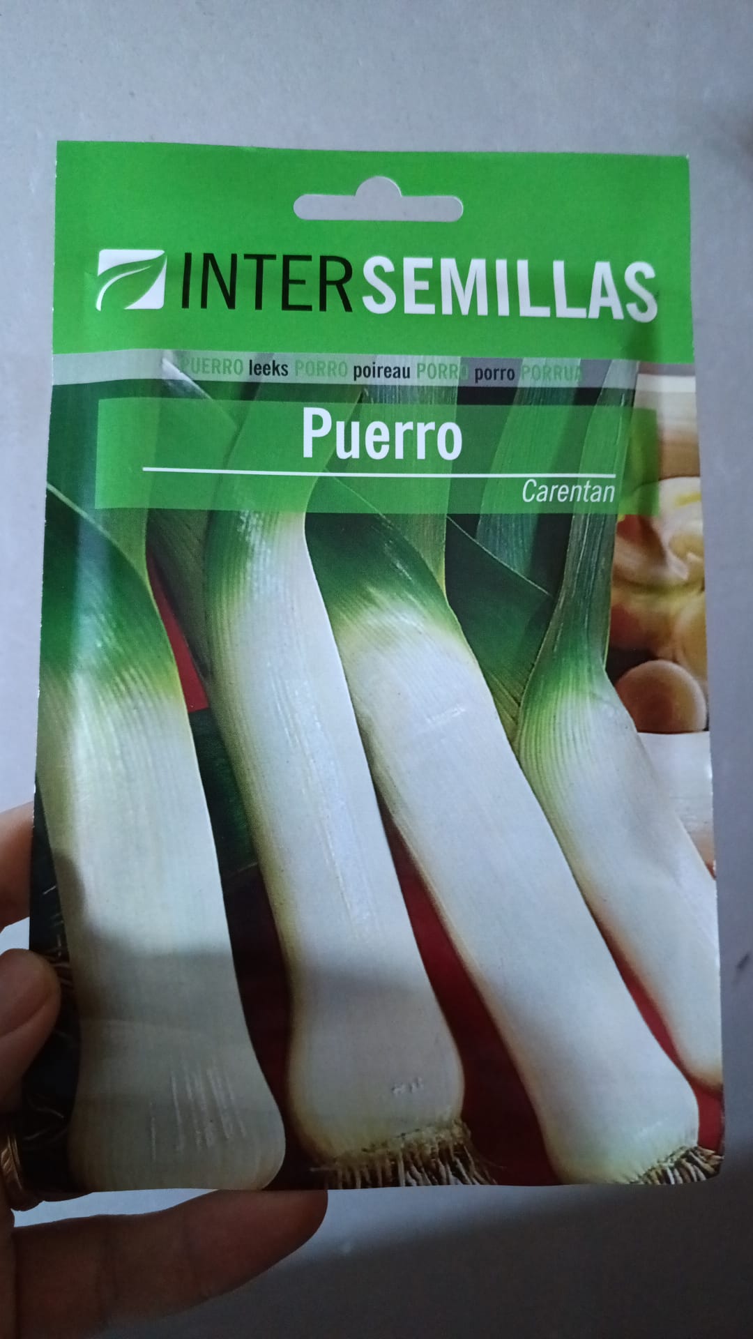 Sobre De Semillas De Puerro Carentan_0