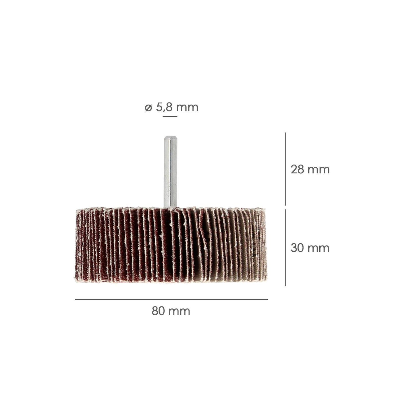 Abanico Lija Grano 120 Medida Ø 80 X 30 Mm. Disco Abrasivo Laminas, Ruedas Mil Hojas, Ruedas Abrasivas,lijado,desbaste,pulir_1