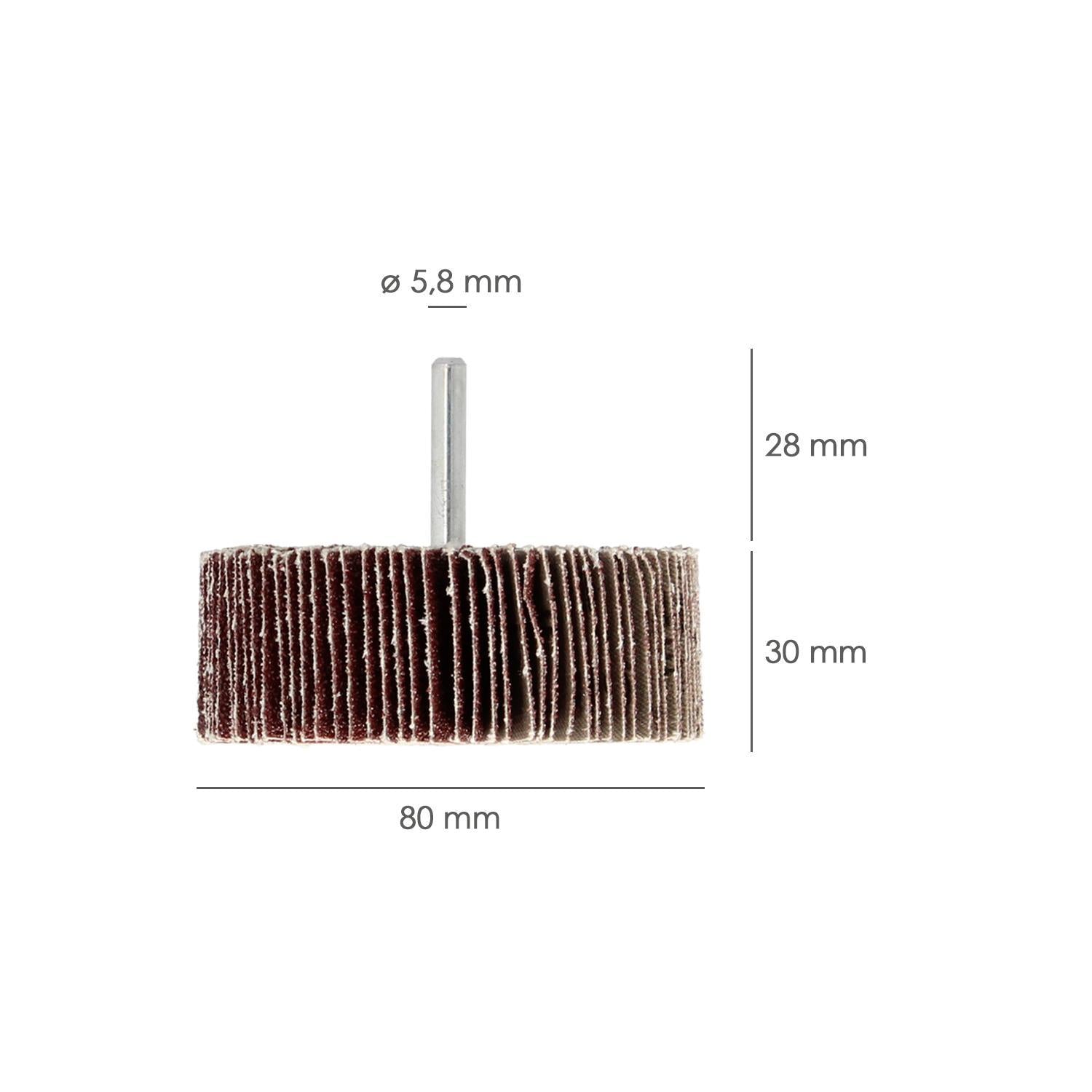 Abanico Lija Grano 40 Medida Ø 80 X 30 Mm. Disco Abrasivo Laminas, Ruedas Mil Hojas, Ruedas Abrasivas,lijado,desbaste,pulir_1
