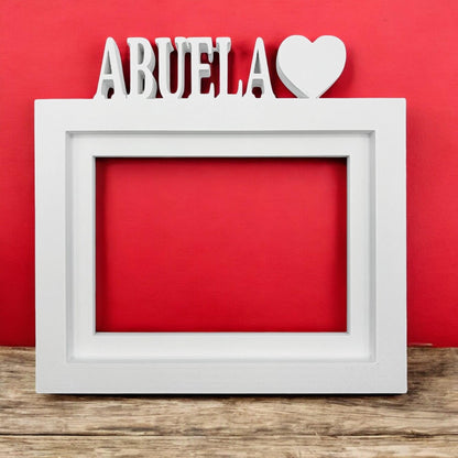 Marco De Fotos Mesa O Pared Modelo Abuela 24x22.5cm Para Fotos 15x20cm Blanco_1