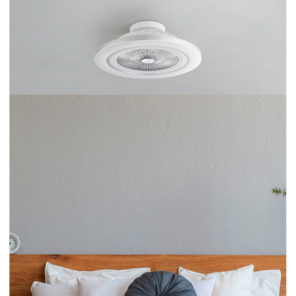 Ventilador 72w Dc Mato Blanco 5 Aspas Transp. 22x58x58cm 6vel. 3 Colores C/remoto, Mem., Timer, Reg. Intensidad 6120lm_3