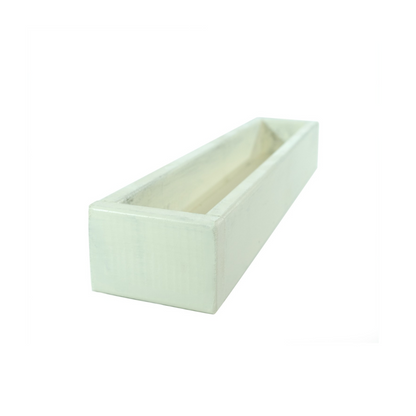 Jardinera Balcona De Madera Pintada En Blanco Vidahuerto 60x13x9 Cm