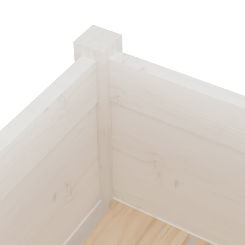 Jardineras 2 Uds Madera Maciza De Pino Blanco 70x70x70 Cm_5