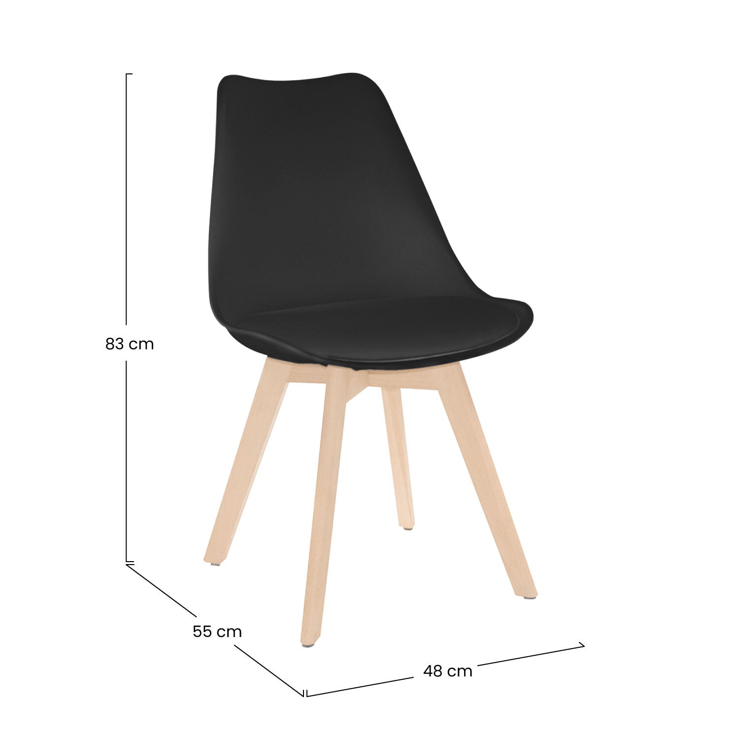 Silla De Comedor Estilo Nórdico Daria 83x55x48cm Thinia Home_4
