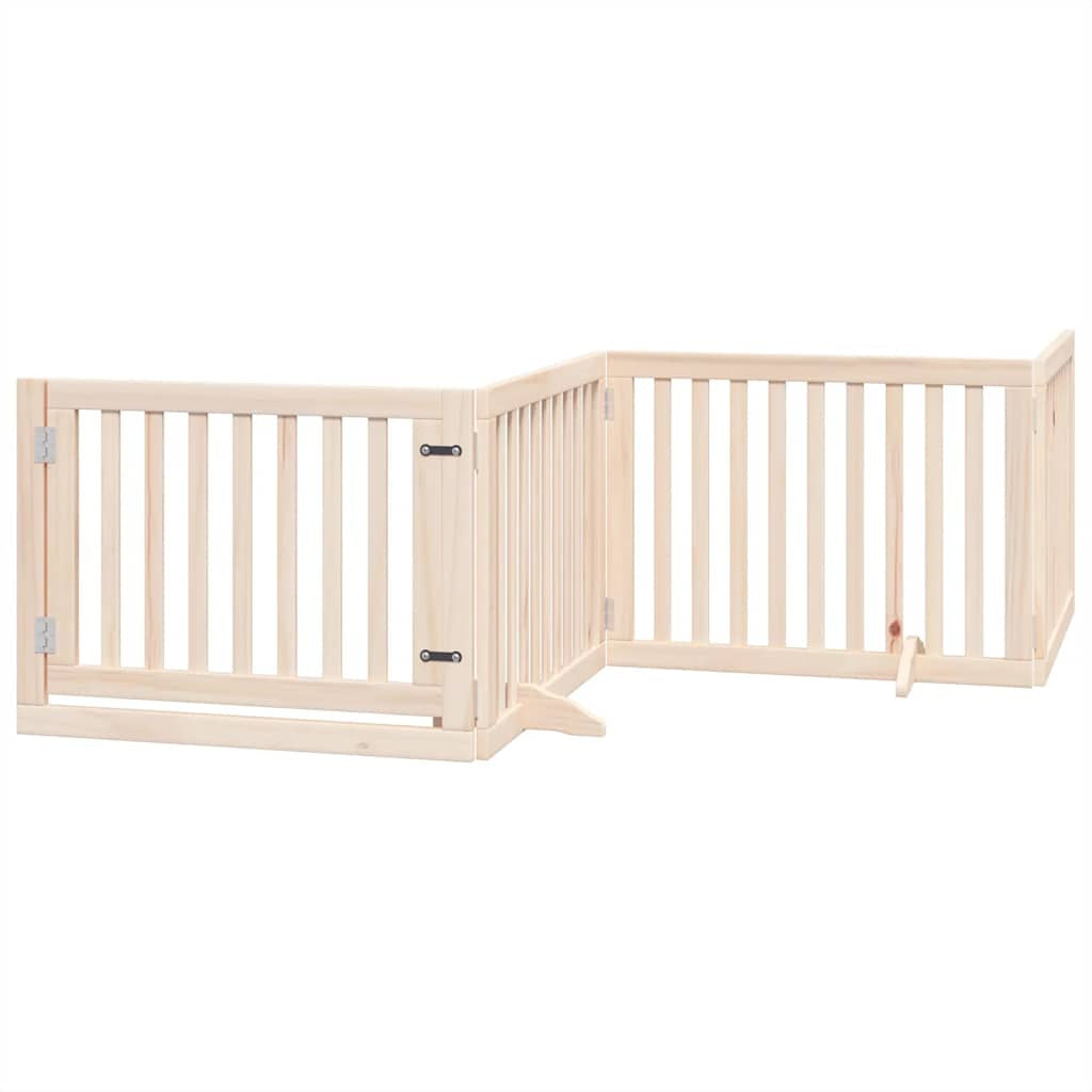 Vidaxl Puerta Para Perros Plegable 10 Paneles Madera De Álamo 800 Cm_0
