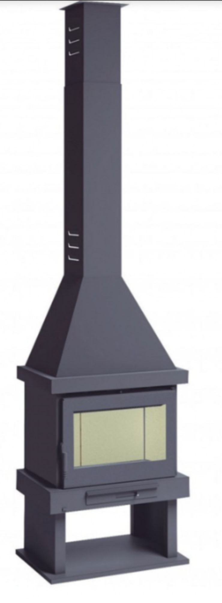 BRICOSOL Chimenea de leña frontal FM Modelo C-300 Sin Turbina, Vermiculita_0