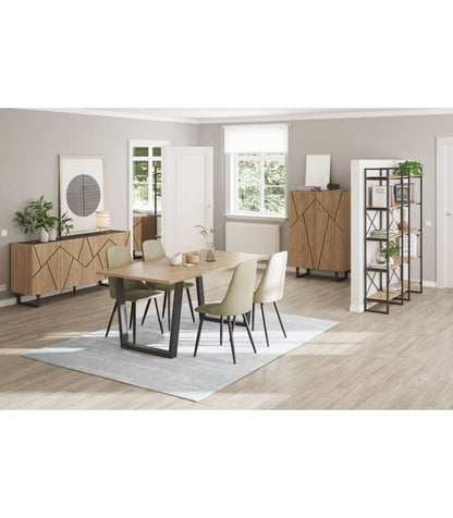 Mesa Para Comedor Rectangular Fija Md-francis Acabado Natural/negro, 180cm(ancho) 75cm(alt_5
