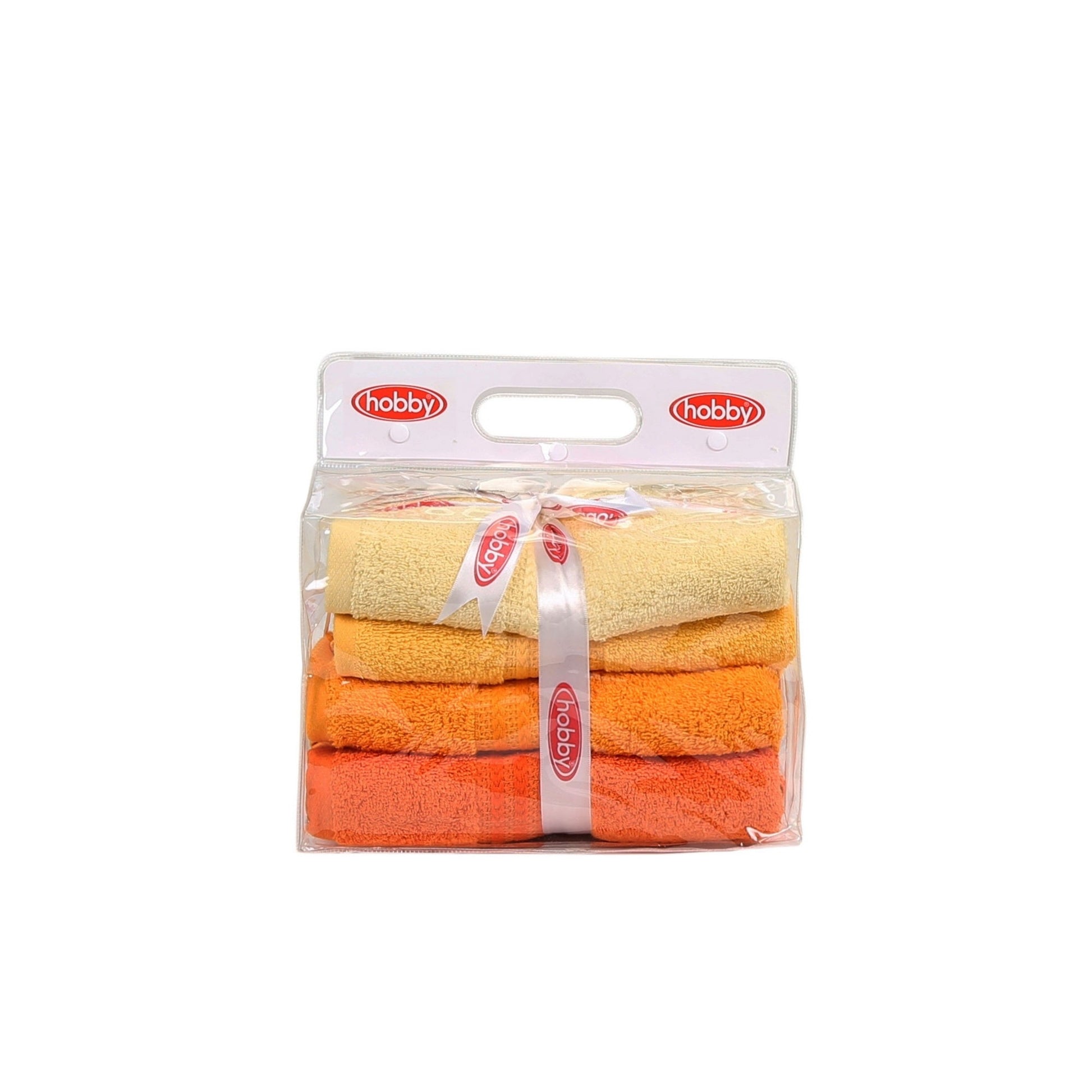Juego De Toallas De Mano (4 Piezas) Amarillo Claro, Amarillo, Naranja Pálida Y Naranja_3
