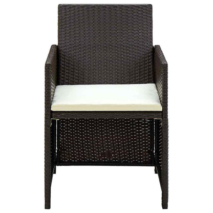 Vidaxl Set Muebles De Jardín 4 Piezas Y Cojines Ratán Sintético Marrón_4