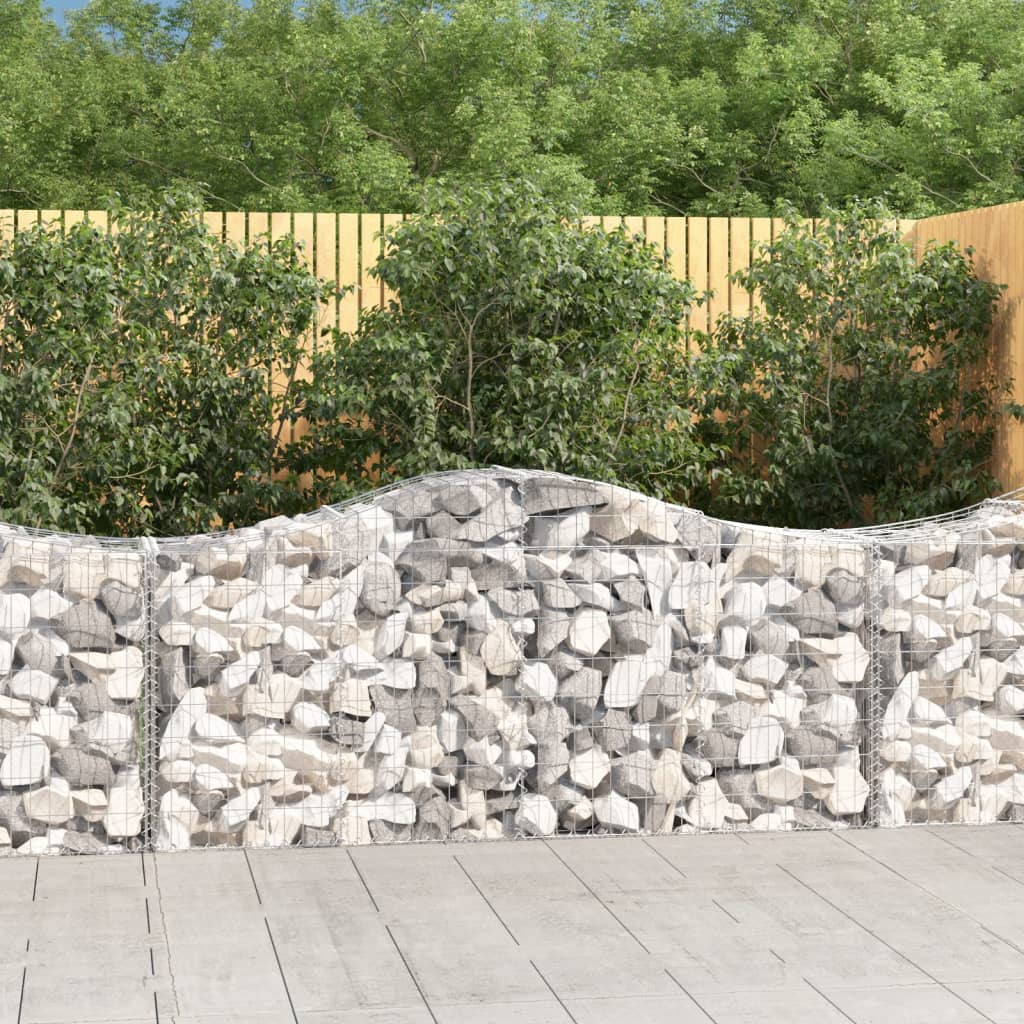 Cestas De Gaviones 18 Uds Forma De Arco Hierro 200x50x80/100 Cm_1