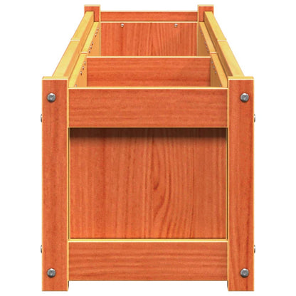 Jardinera Exterior Madera Maciza Pino Marrón Cera 180x31x31 Cm_5