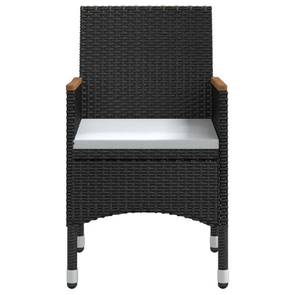 Juego De Comedor De Jardín 7 Piezas Con Cojines Negro / Vetonek_5