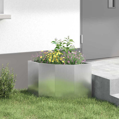 Macetero De Esquina Plateado 45 X 45 X 35 Cm Acero Galvanizado_3