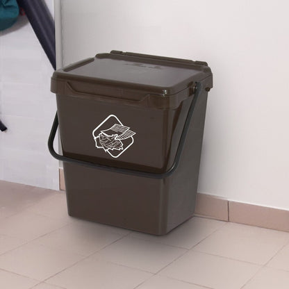 Cubo De Polipropileno Con La Manija Y La Cubierta, De Color Verde, 30 Lt. 400x305x390 Mm_3