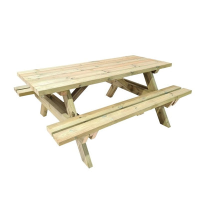 Mesa De Picnic Masgames Munich L 180 Cm Largo Madera Sin Pintar Mesa Sin Respaldo._3