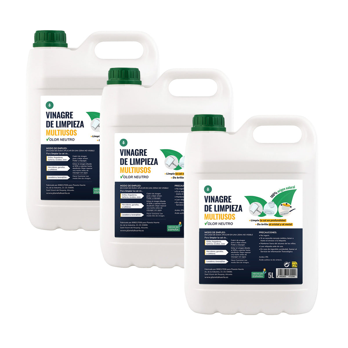 Pack de 3 Vinagre de Limpeza Branco Planeta Huerto 5 L