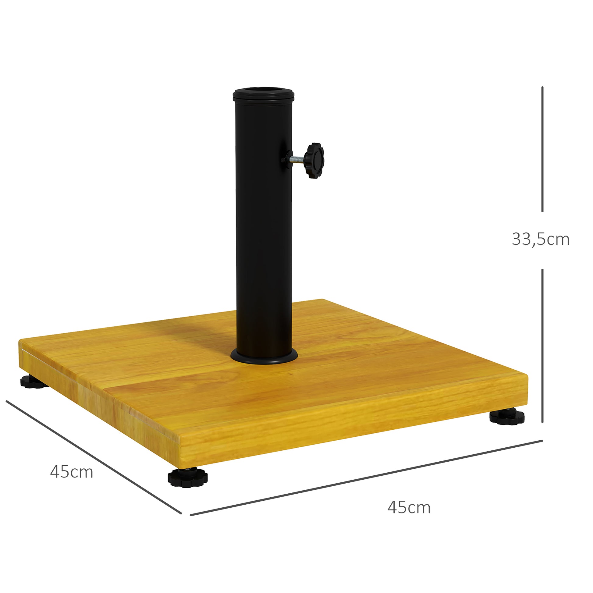 Outsunny Base De Sombrilla Cuadrada Rellena De Cemento 45x45x33,5 Cm Natural_2