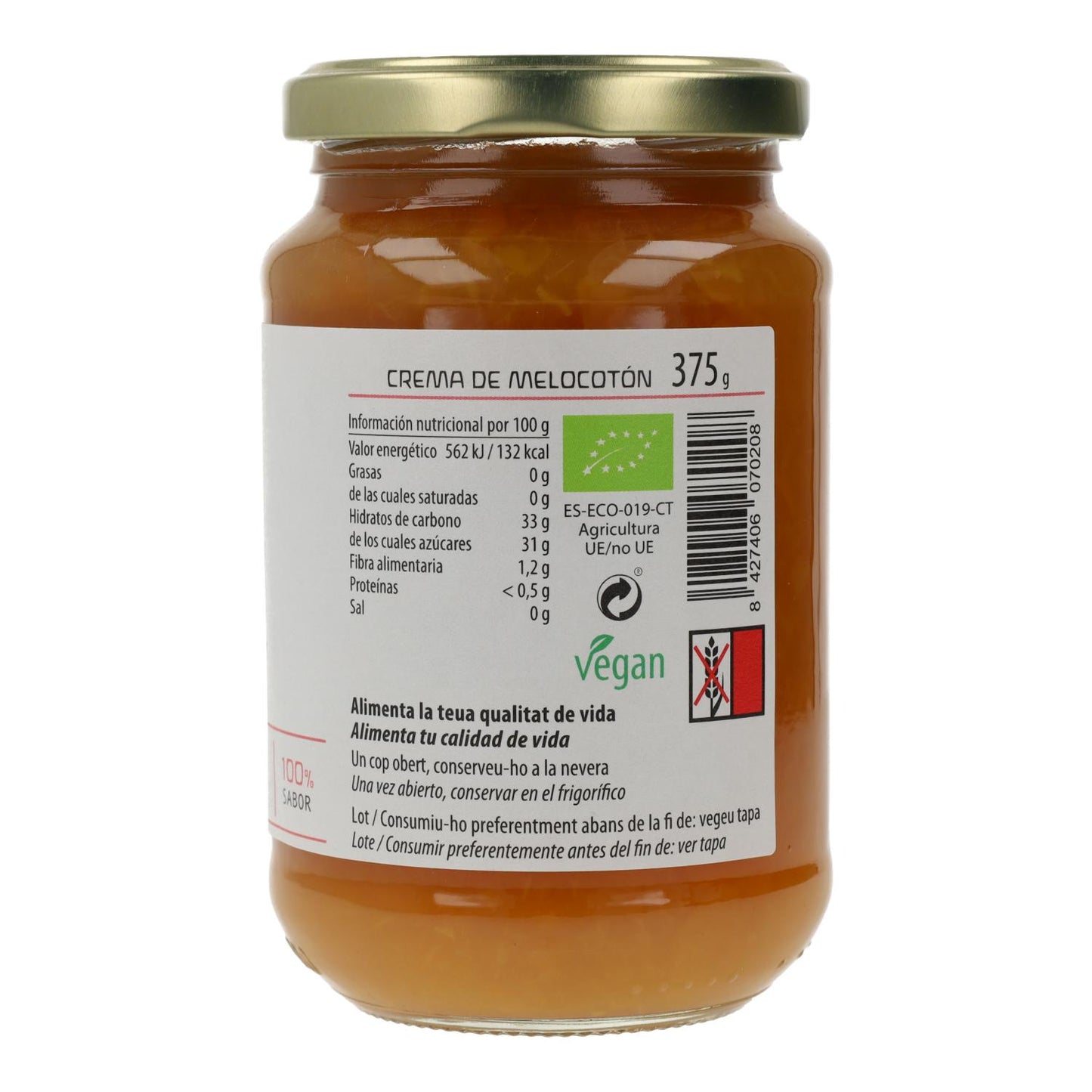 Geleia de Pêssego Biológica Cal Valls, 375 g