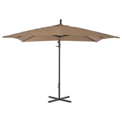 Vidaxl Sombrilla De Jardín Voladiza Con Palo De Acero Taupe 250x250 Cm_3