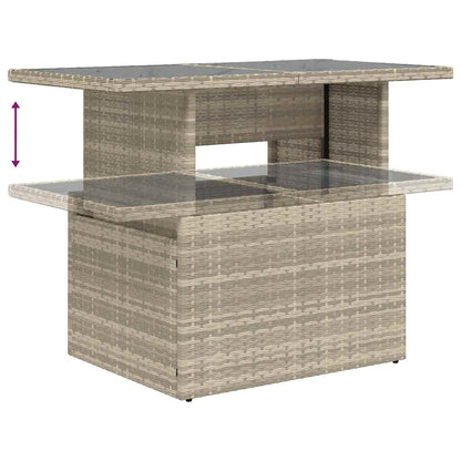 Set De Sofás De Jardín 7 Pzas Con Cojines Ratán Pe Gris Claro / Vetonek_3