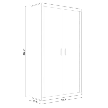 Armario 2 Puertas Lara 105 Melamina, Cambria, 105 X 208 X 50_4