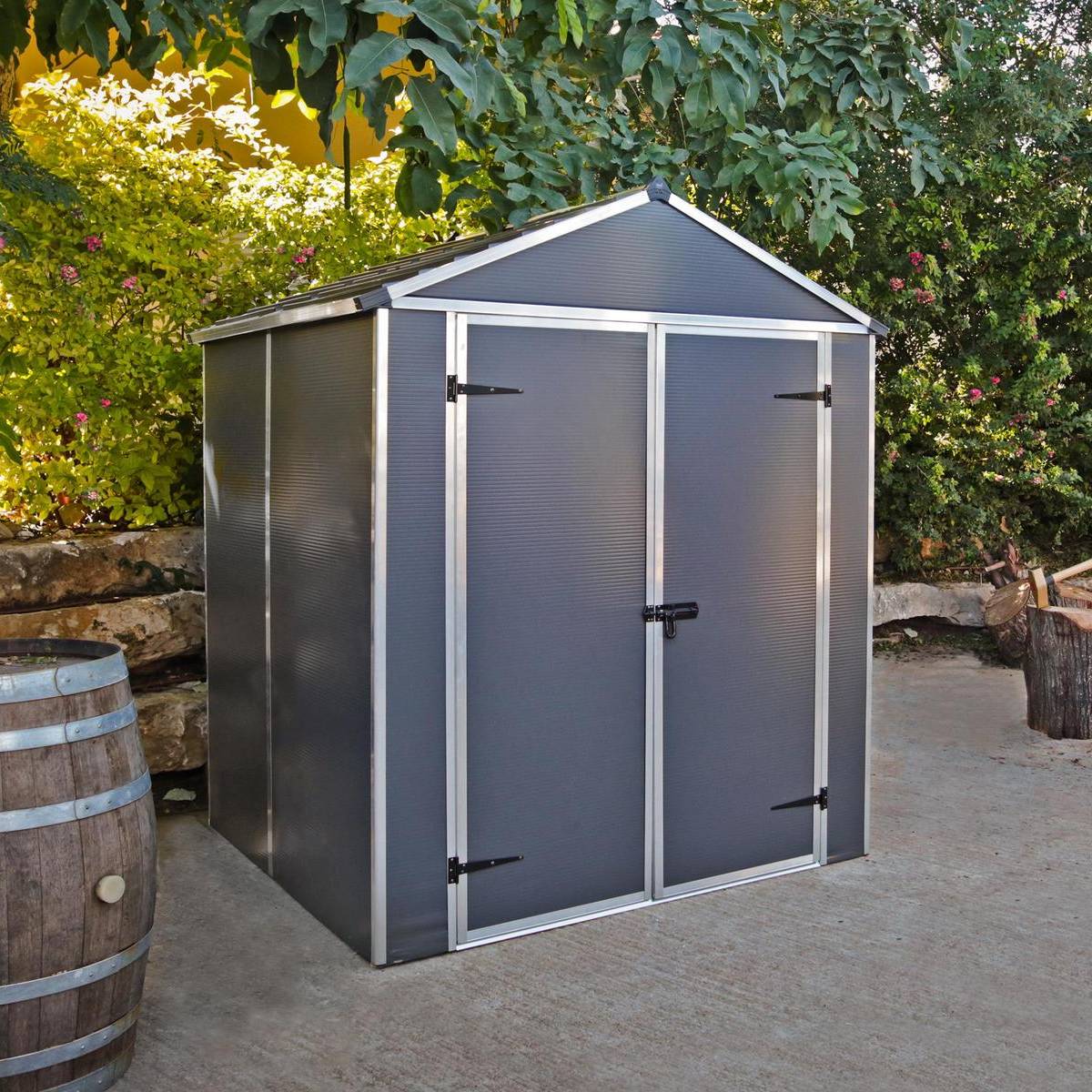 Telheiro de jardim Rubicon 185x154 cm Canopia cinzento escuro