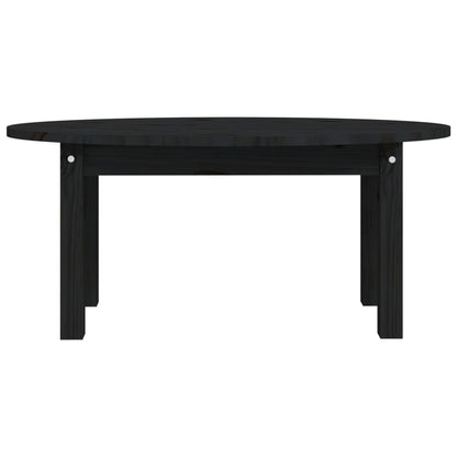 Mesa De Centro De Madera Maciza De Pino Negro 80x40x35 Cm_3