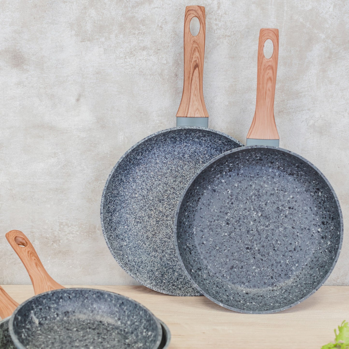 Set De 4 Sartenes Profesionales De Granito - 20/24/26/28