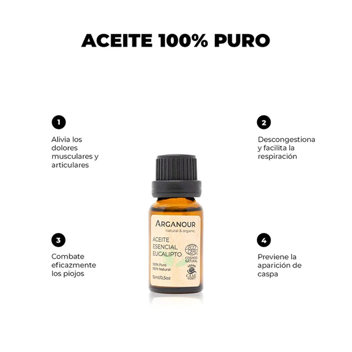 Óleo essencial de eucalipto 100% puro Arganour 15ml