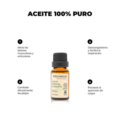 Óleo essencial de eucalipto 100% puro Arganour 15ml