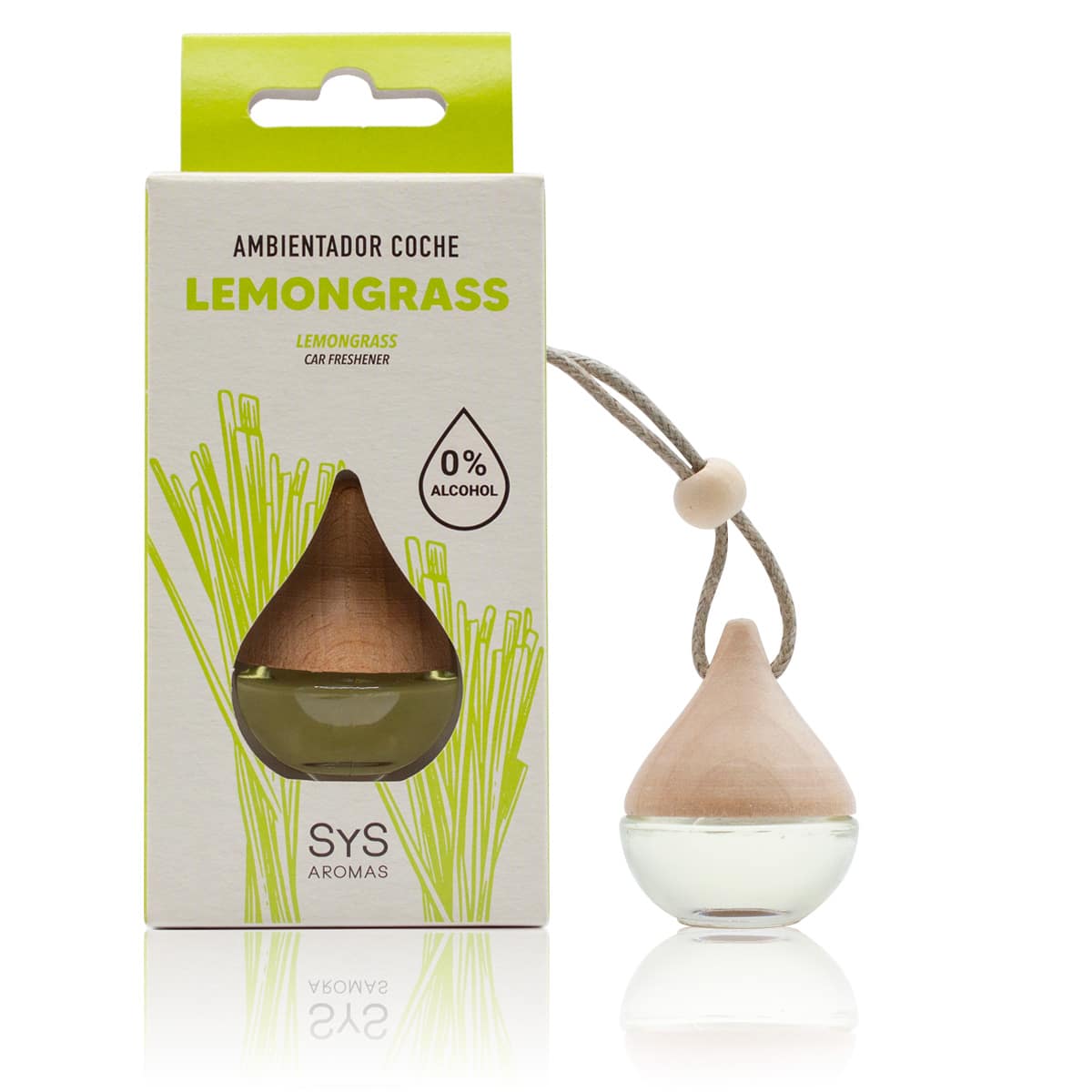 Ambientador Coche Lemongrass Sys Aromas 6 Ml | Aroma Cítrico Fresco | Frescor Duradero | Ambiente Energizante_0