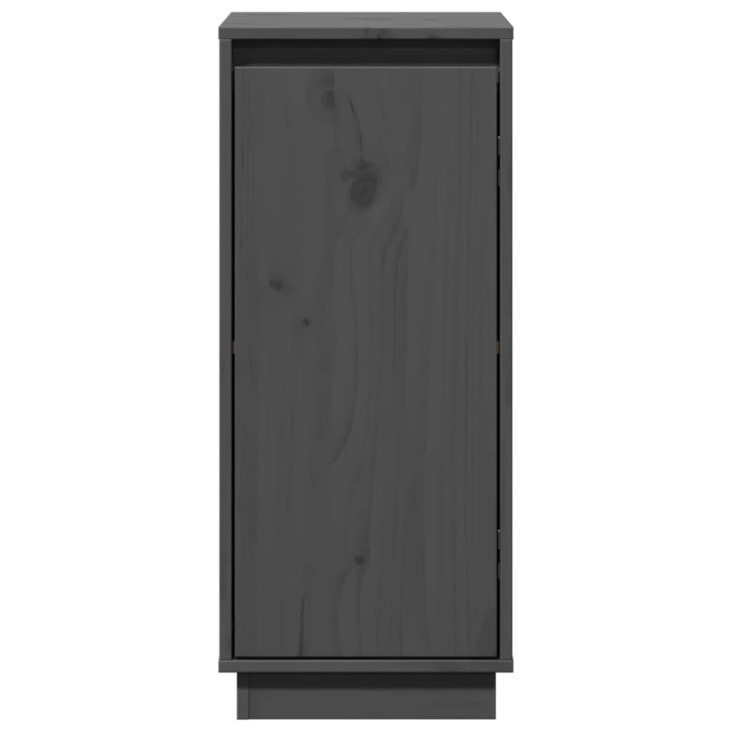 Aparador 2 Uds Madera Maciza De Pino Gris 31,5x34x75 Cm / Vetonek_2