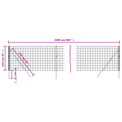 Cerca De Alambre De Acero Galvanizado Verde 1,1x25 M / Vetonek_1