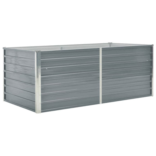 Jardinera Elevada De Acero Galvanizado Gris 160x80x45 Cm_0