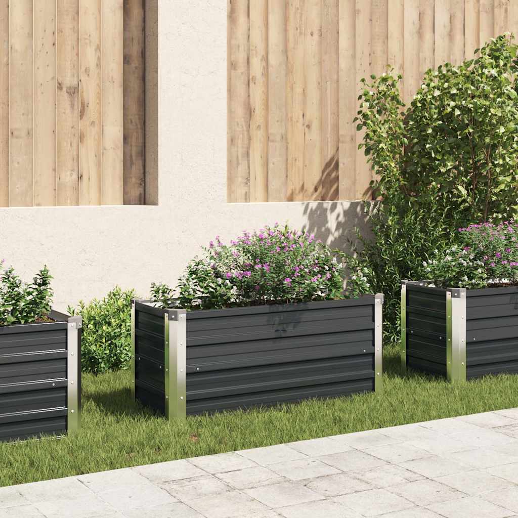 Arriate De Acero Galvanizado Gris Antracita 100x40x45 Cm_1