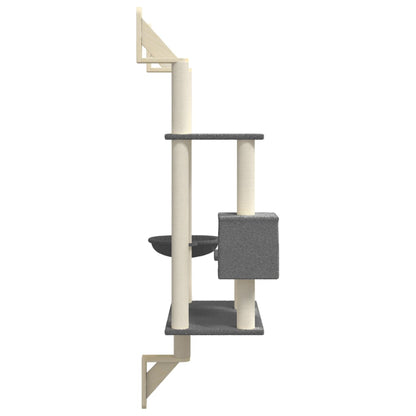 Árbol Rascador Para Gatos De Pared Gris Oscuro 153 Cm_4