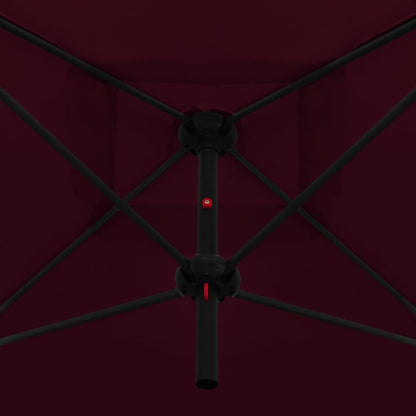 Vidaxl Sombrilla Doble Con Palo De Acero Rojo Burdeos 250x250 Cm_3