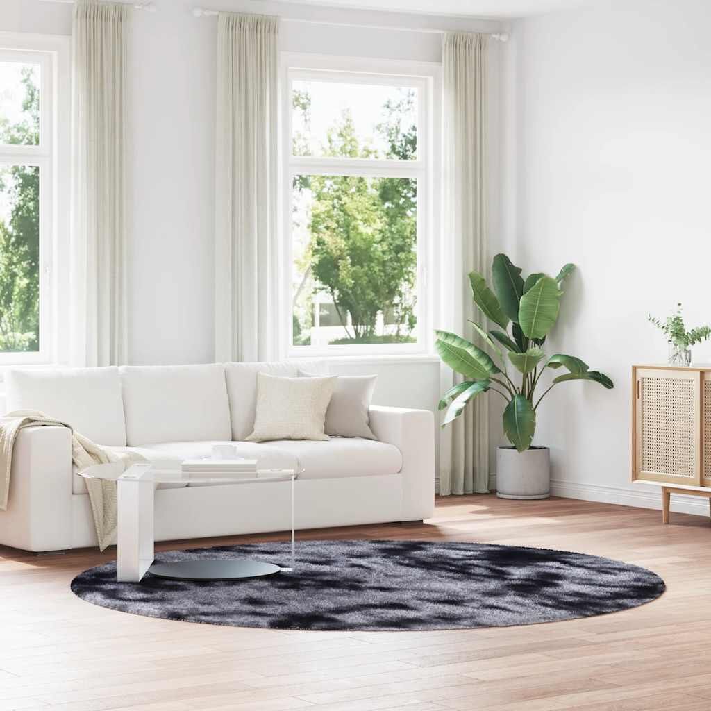 Vidaxl Alfombra De Pelo Largo Navarra Gris Oscuro 240x240 Cm Poliéster_1