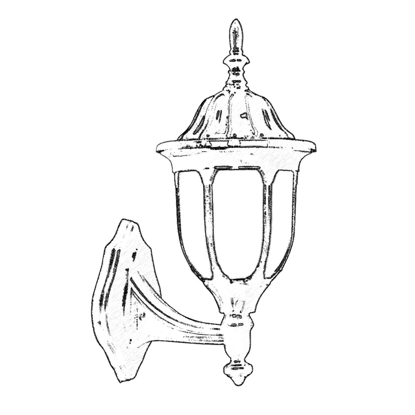 Aplique De Pared Para Exterior, Abs , Negro, 23x16x36, Casquillo E 27 Max 60 W