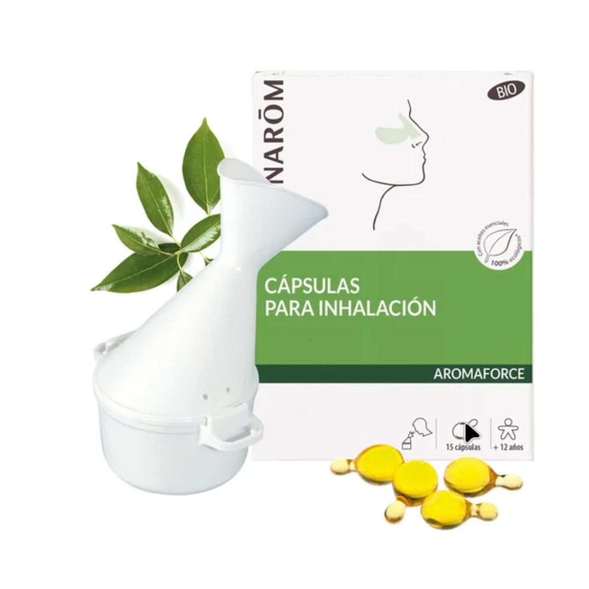Cápsulas de inalação BIO + inalador Pranarom 15 cápsulas