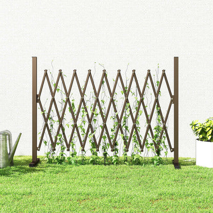 Outsunny Valla De Jardín Exterior Extensible De Aleación De Aluminio Café Oscuro_4