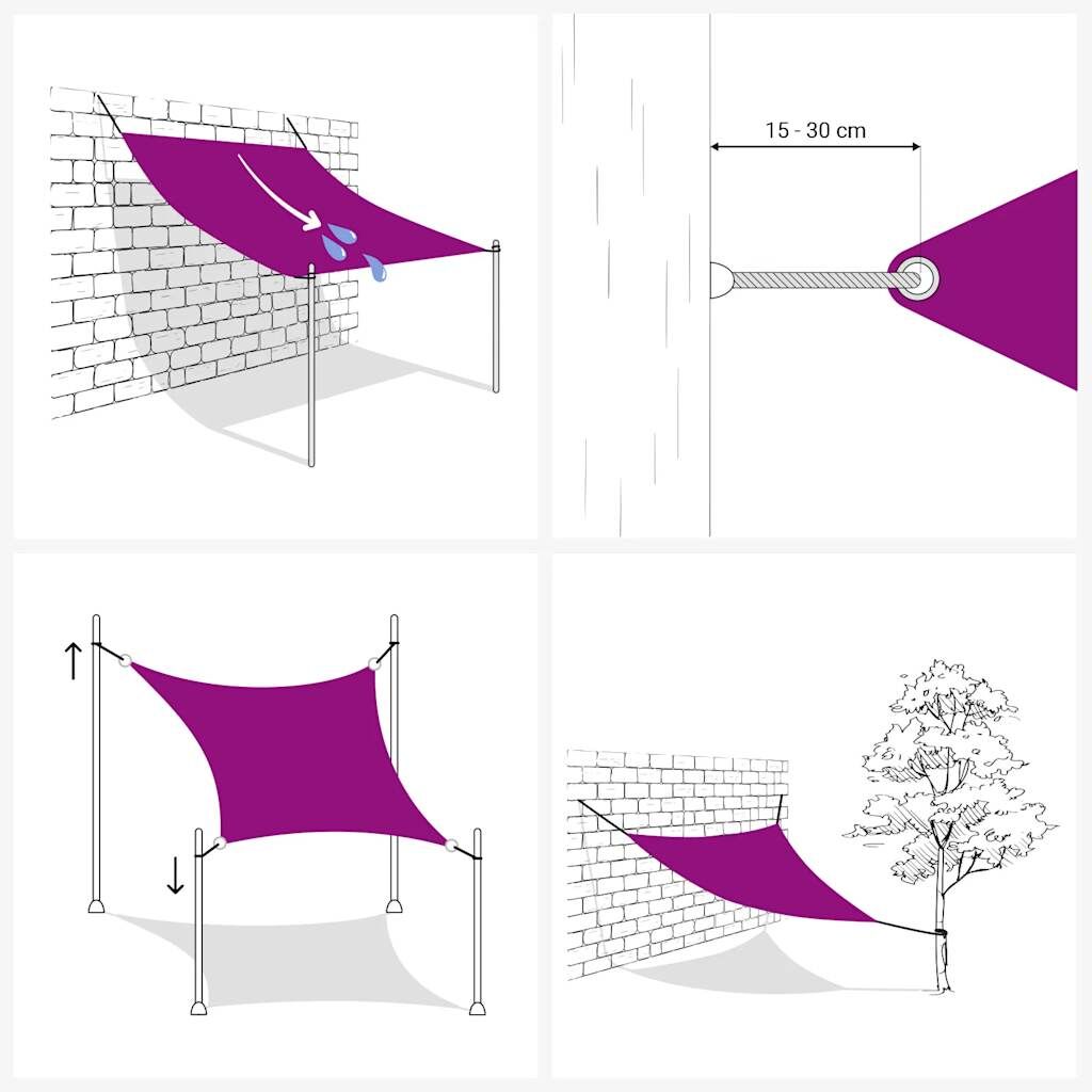 Vidaxl Toldo De Vela Rectangular Hdpe Azul 160 G/m² 5x7 M_3