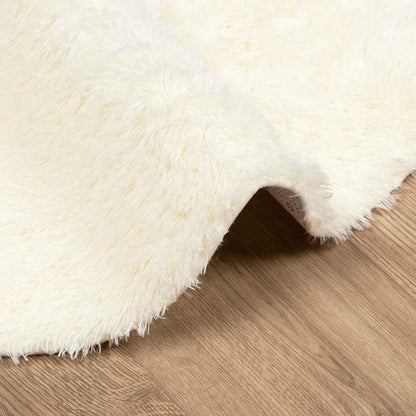 Vidaxl Alfombra Peluda De Pelo Largo Navarra Crema 100x100cm Poliéster_4